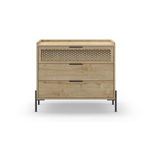 INCA COMODA 3C ROBLE PATA METAL