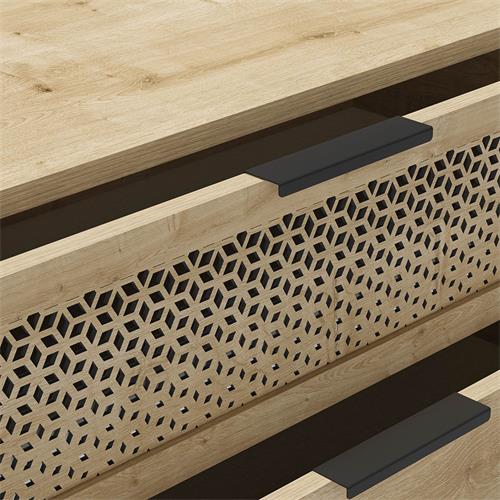 INCA COMODA 3C ROBLE PATA METAL