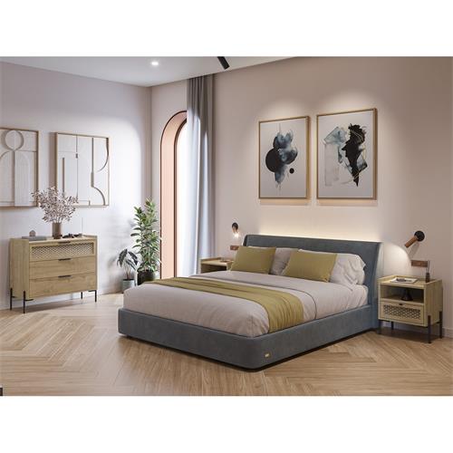 INCA COMODA 3C ROBLE PATA METAL