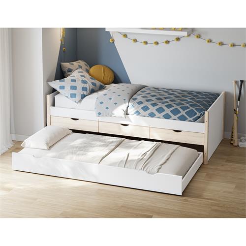 VALKA CAMA NIDO 3C 90X190 BLANCO/CERA BLANCA C/SM