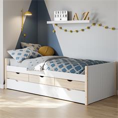 VALKA CAMA NIDO 3C 90X190 BLANCO/CERA BLANCA C/SM 2