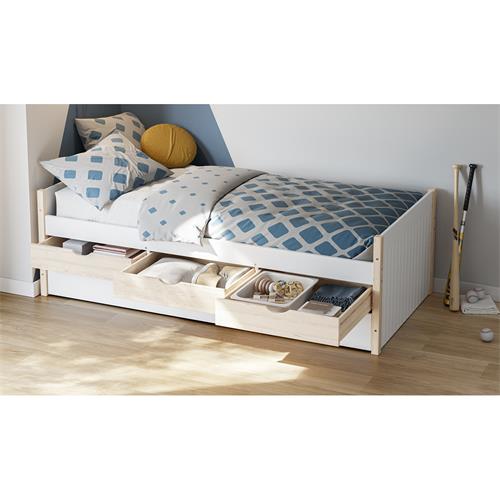 VALKA CAMA NIDO 3C 90X190 BLANCO/CERA BLANCA C/SM