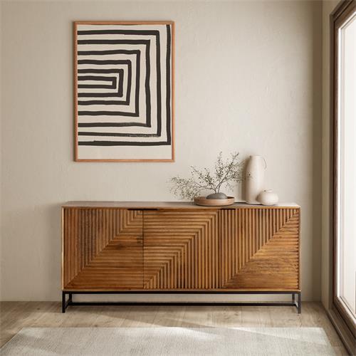 NEREIDA APARADOR 170 CM. NATURAL P/METAL (I)