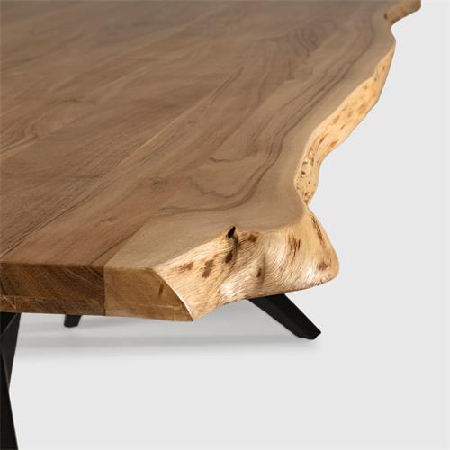 MUDRI MESA RECT. 200CM. ACACIA PATA METAL