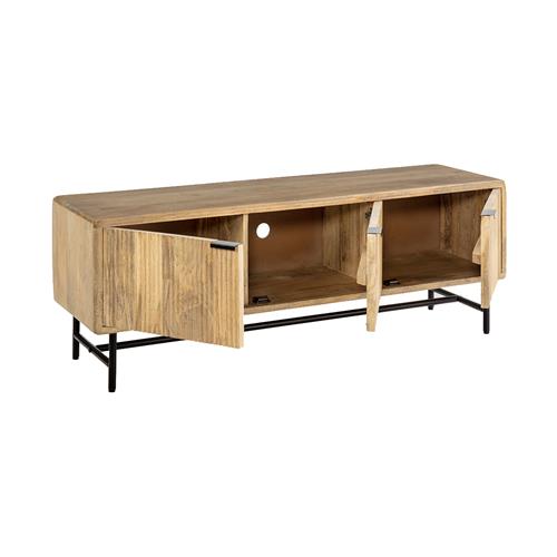 MUNDRA MUEBLE TV 3P MADERA MANGO PATA METAL