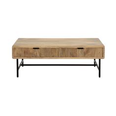 MUNDRA MESA CENTRO 120 CM. MADERA MANGO PATA METAL