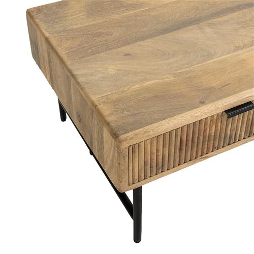 MUNDRA MESA CENTRO 120 CM. MADERA MANGO PATA METAL