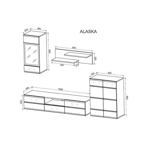 ALASKA MINI COMPOSICION 2,15M C/BLANCO