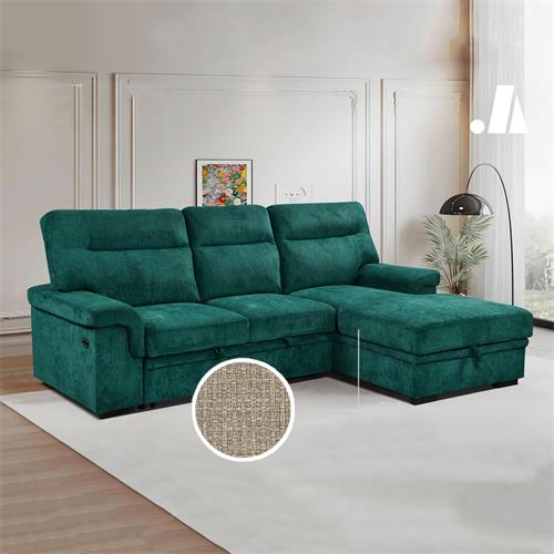 ERIKA II SOFA 3P+CHAISE DER. BARREL 09 BEIGE RHF