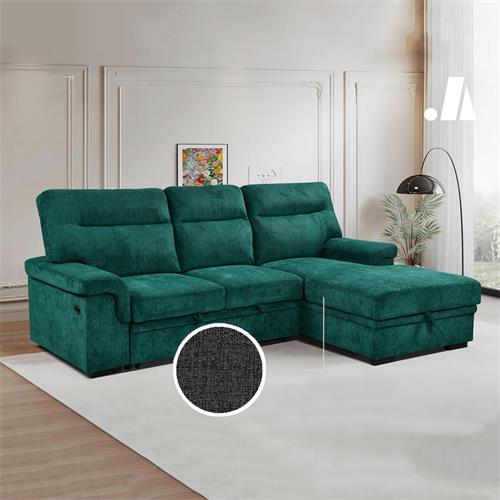 ERIKA II SOFA 3P+CHAISE DER. BARREL 97 GRIS OSC RH