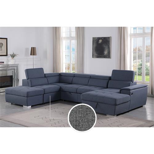 CAPRI V SOFA 2P+CHAIS.DER.+POUFF BARREL 90 CEMENT