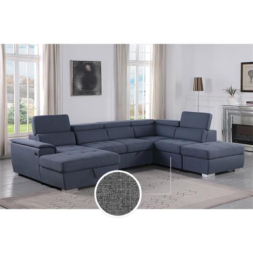 CAPRI V SOFA 2P+CHAIS.IZQ.+POUFF BARREL 90 CEMENT