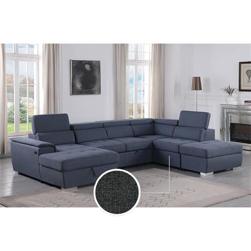 CAPRI V SOFA 2P+CHAIS.IZQ.+POUFF BARREL 97 GRIS OS