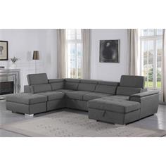 CAPRI V SOFA 2P+CHAIS.DER.+POUFF BARREL 90 CEMENT