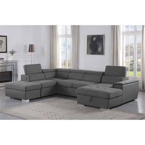 CAPRI V SOFA 2P+CHAIS.DER.+POUFF BARREL 90 CEMENT