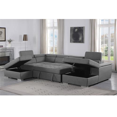 CAPRI V SOFA 2P+CHAIS.DER.+POUFF BARREL 90 CEMENT