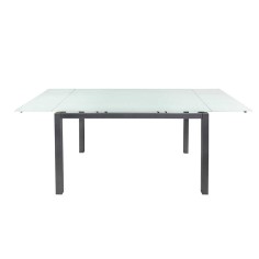 AR1423 MESA RECT. EXT. CRISTAL BLANCO P/PLATA