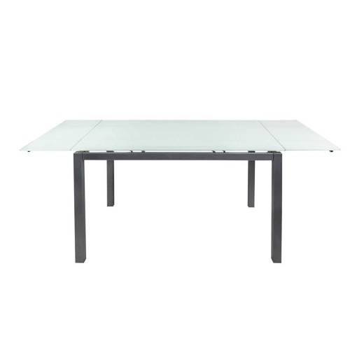 AR1423 MESA RECT. EXT. CRISTAL BLANCO P/PLATA