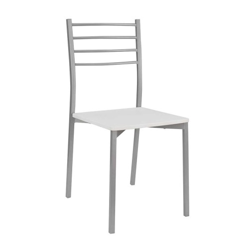 SK1424 SILLA METALICA ASIENTO BLANCO LAC. MONTADA