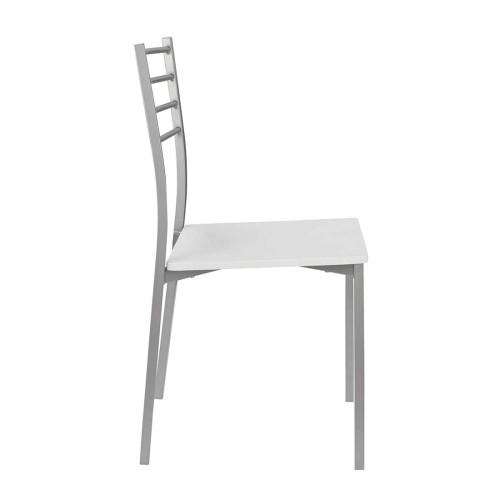 SK1424 SILLA METALICA ASIENTO BLANCO LAC. MONTADA